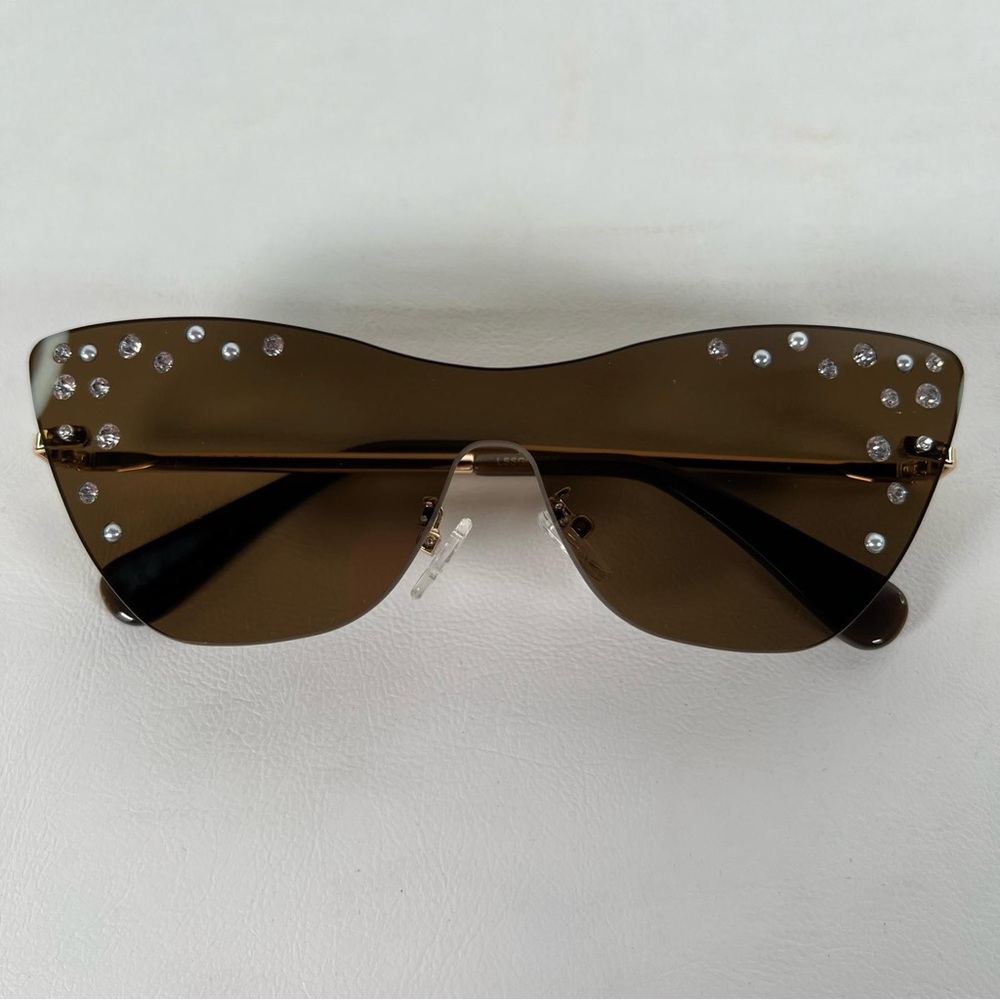 NWT Lele Sadoughi Downtown Metal Cat Eye Dusk Sunglasses Faux Pearls LSSG076DK - Picture 11 of 15
